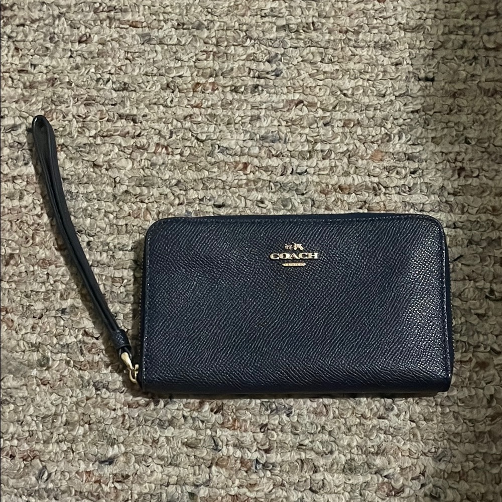 Coach Navy Zip Wallet